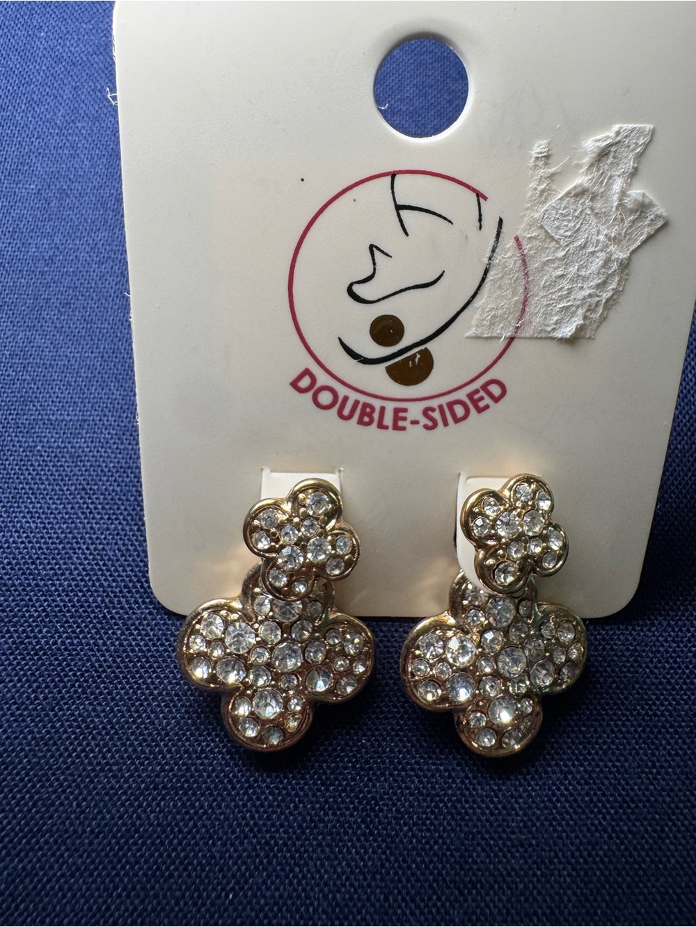 Gold Crystal Flower Cluster Earrings